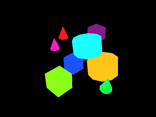 A scene with instance segmentation