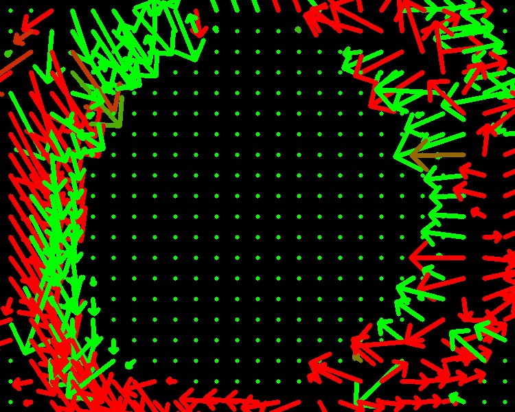 Tactile output with force field visualization