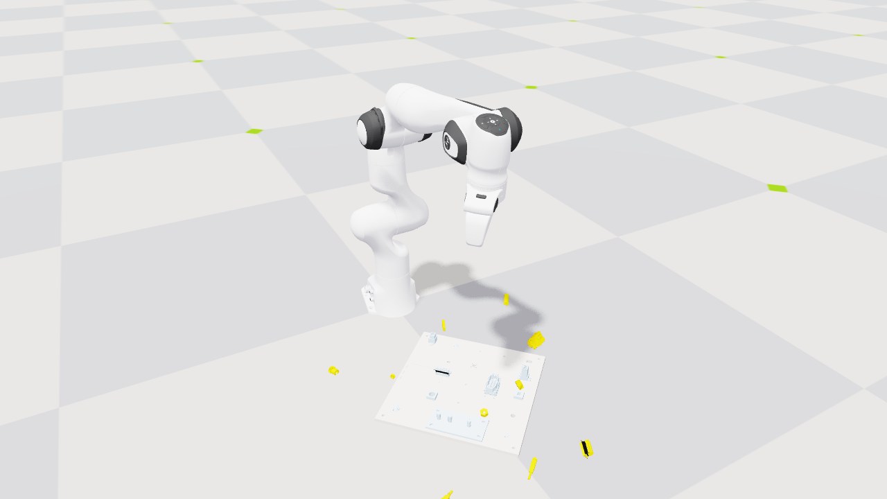 Franka robot assembling parts on a NIST task board