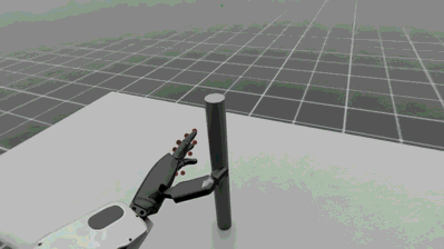 Isaac Lab teleoperation of a bimanual dexterous robot with CloudXR
